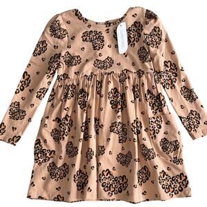 FLAPDOODLES Girls Leopard Print Dress Size 4 NWT